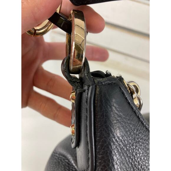 MICHAEL KORS, MEDIUM BLACK PEBBLED LEATHER SHOULDER BAG (ASIS) - Picture 7 of 16